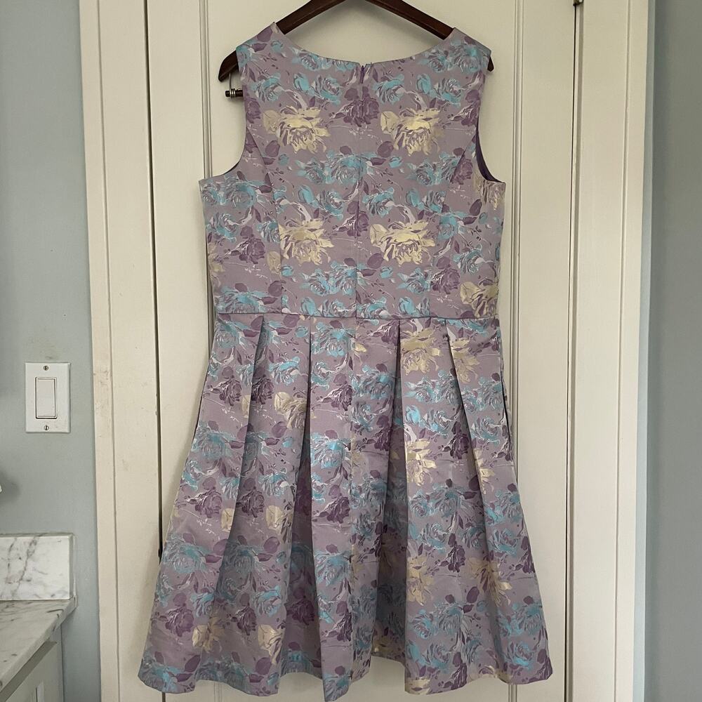 Be by Chetta B Dress Lavender Gold Pleated cocktail Formal Size 16 NWT - Picture 3 of 8